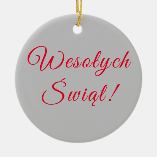 メリークリスマス – ポーランド セラミックオーナメント (正面)