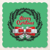 メリークリスマス・マオリ語でMerry Christmas ペーパーコースター (正面)