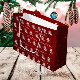 メリークリスマス マジカル クリムゾン クリスマス ユニコーン ラージペーパーバッグ