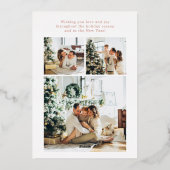 メリークリスマス マルチフォト ローズゴールド 箔シーズンカード (裏面)