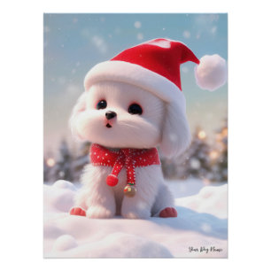 メリークリスマス，マルチーズドッグパピー01 - Happy Chri ポスター