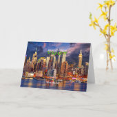 メリークリスマス，マンハッタン， NY カード (黄色い花)