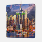 メリークリスマス,マンハッタン, NY セラミックオーナメント (左)