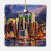 メリークリスマス,マンハッタン, NY セラミックオーナメント (裏面)