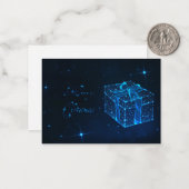 メリークリスマス ミッドナイトブルーの星とギフト ノートカード (正面/裏面インサイチュ)