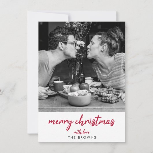 メリークリスマス |ミニマモダンリストのスタイリッシュ写真 シーズンカード (正面)