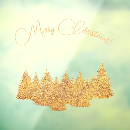 メリークリスマス – ミニマリスト – ゴールデンモミの木 ウィンドウサイン (シート3)