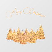 メリークリスマス – ミニマリスト – ゴールデンモミの木 ウィンドウサイン (シート)