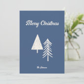 メリークリスマス ミニマルなクリスマスツリー 青 シーズンカード (スタンド正面)