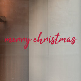 メリークリスマス |ミニマルモダンリスト赤タイポグラフィ ウィンドウサイン