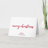 メリークリスマス |ミニマルモダンリスト赤タイポグラフィ シーズンカード (正面)