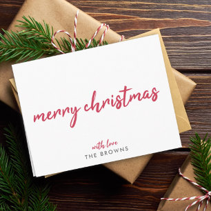 メリークリスマス ミニマルモダンリスト赤タイポグラフィ シーズンカード