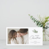 メリークリスマス ミニマル ホリデー フラワー シーズンカード (スタンド正面)