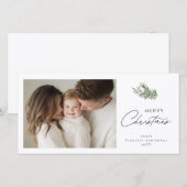 メリークリスマス ミニマル ホリデー ブーケ シーズンカード (正面/裏面)