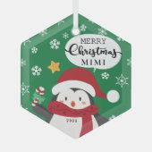 メリークリスマス ミミペンギン ガラスオーナメント (正面)