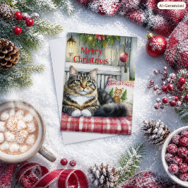 メリークリスマス メインクーン 猫 ホリデー シーズンカード