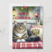 メリークリスマス メインクーン 猫 ホリデー シーズンカード (正面)
