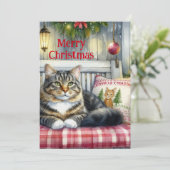 メリークリスマス メインクーン 猫 ホリデー シーズンカード (スタンド正面)
