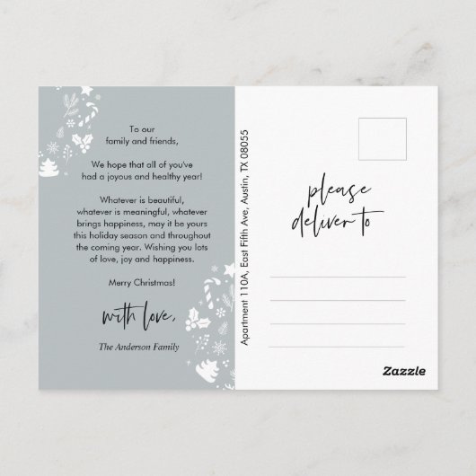 メリークリスマス、メリークリスマス家族の写真 ポストカード (裏面)