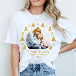 メリークリスマス メリー・アズ・ア・マザー ホワイトゴールド 写真 Tシャツ