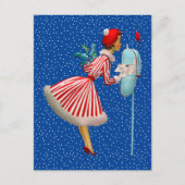 メリークリスマス |メールを探しているヴィンテージ ポストカード (正面)