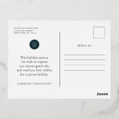 メリークリスマス モダンクリスマス ホリーベリー 箔シーズンポストカード (裏面)