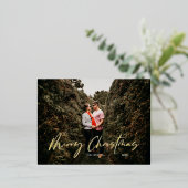 メリークリスマス モダンスクリプト 箔シーズンポストカード (立ち正面)