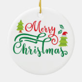 メリークリスマス |モダンタイポグラフィ |オーナメント セラミックオーナメント (裏面)