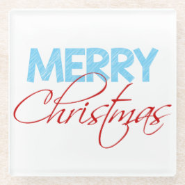 メリークリスマス |モダンタイポグラフィ ガラスコースター