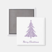 メリークリスマス、モダンモーヴはクリスマスツリーを渦巻く マグネット (正面/裏面)