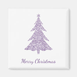 メリークリスマス、モダンモーヴはクリスマスツリーを渦巻く マグネット