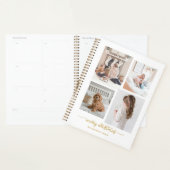 メリークリスマス |,モダン白4枚のフォトコラージュ プランナー手帳 (ディスプレー)