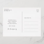 メリークリスマス モダン タイポグラフィ フォト 箔シーズンポストカード (裏面)