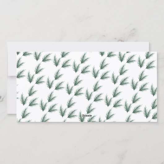 メリークリスマス モダン ピニーネードル 3 フォト コラージュ シーズンカード (裏面)