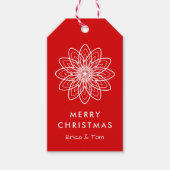 メリークリスマス モダン ミニマリスト フラワーズ ギフトタグ (正面)