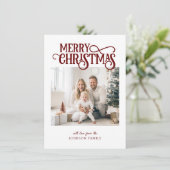 メリークリスマス!モダン、写シンプル真 シーズンカード (スタンド正面)