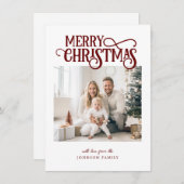 メリークリスマス!モダン、写シンプル真 シーズンカード (正面/裏面)