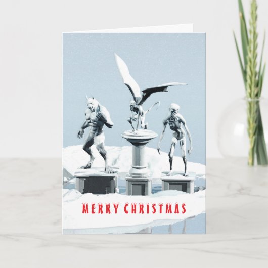 メリークリスマス モンスターの氷の彫刻 カード (正面)