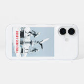 メリークリスマス モンスターの氷の彫刻 iPhone 16ケース (裏面横)