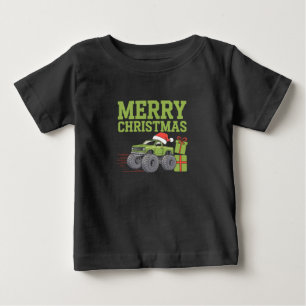メリークリスマス モンスタートラック 幼児男子 クリスマス ベビーTシャツ