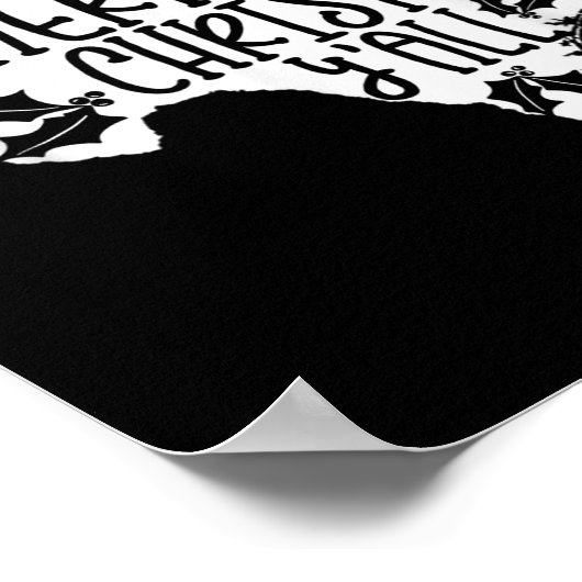 メリークリスマス ヤル テキサス ミスティルホワイト グラフィック ポスター (角)