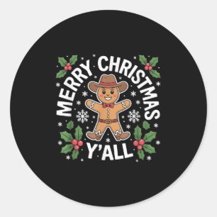 メリークリスマス ヤール ジンジャーブレッド カウボーイ ハウディ ウェスト ラウンドシール