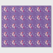 メリークリスマス·ユニコーン&雪パーソナライズされた片 ラッピングペーパー (フラット)