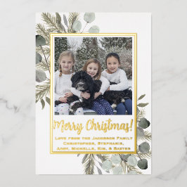 メリークリスマス!ユーカリ&パインセージ&金ゴールド 箔シーズンカード