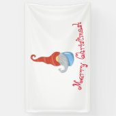 メリークリスマス　ユーモラスな小人のバナー　- 祭りの季節にぴったり 横断幕 (縦)