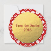 メリークリスマス!ラウンドクリスマスカード、ゴールドフォイル シーズンカード (裏面)