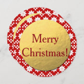 メリークリスマス!ラウンドクリスマスカード、ゴールドフォイル シーズンカード (正面/裏面)