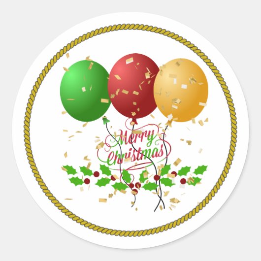 メリークリスマス ラウンドシール (正面)