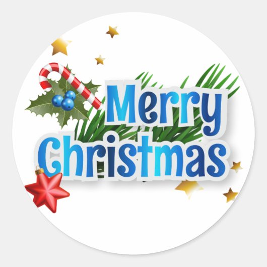 メリークリスマス ラウンドシール (正面)