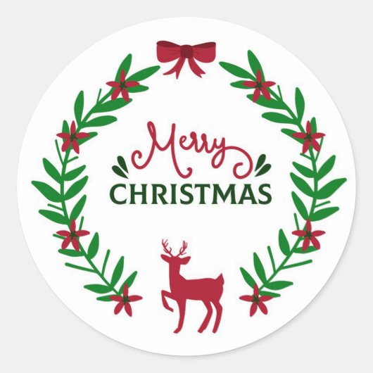 メリークリスマス ラウンドシール (正面)